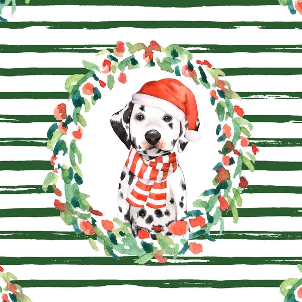 Holiday Wreath in Evergreen Stripes