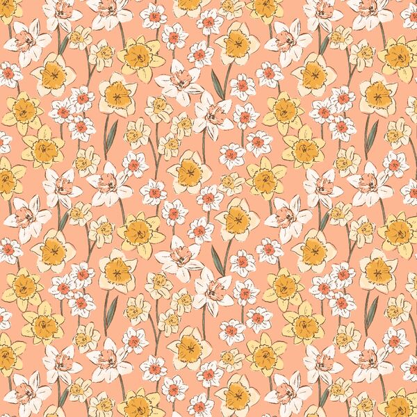 Little Daffodil Fields in Peach