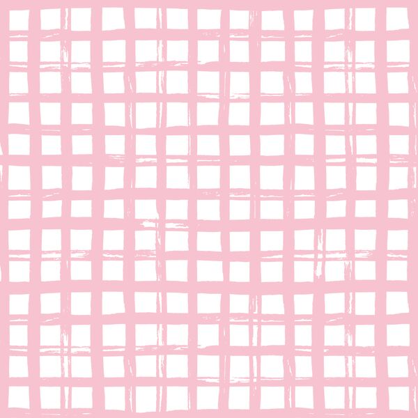 Watercolor Check in Cherry Blossom