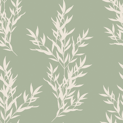 Branches in Cream on Sage Green
