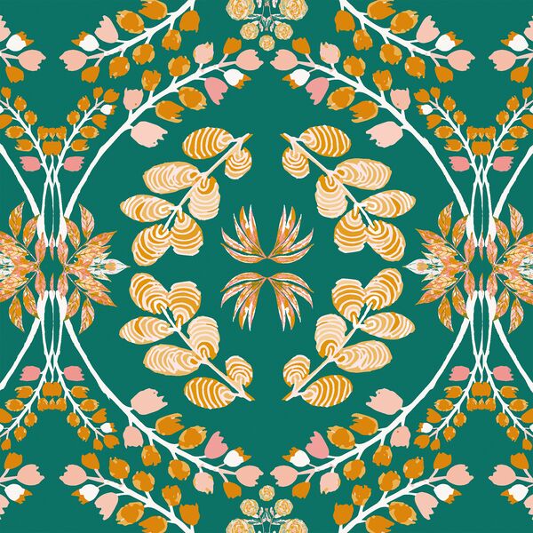 Royal Damask in Deep Emerald