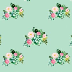 Small Floral Succulents in Mint Kiss