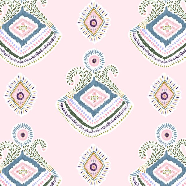 Boho Medallion in Pastel Pink