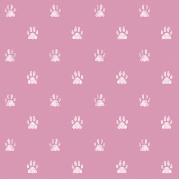 Watercolor Paw Prints in Mauve