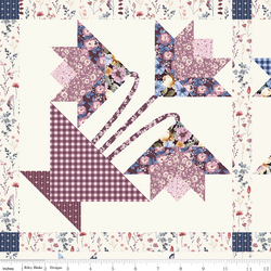 Tulip Baskets Cheater Print in Cream