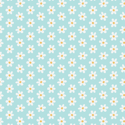 Spring Daisies in Aqua