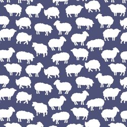 Sheep Silhouette in Indigo