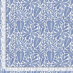 Palm Blockprint in White