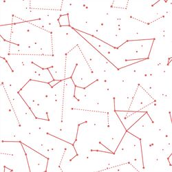 Star Charts in Poppy on White