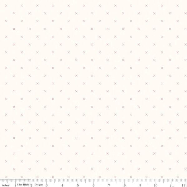 Bee Cross Stitch in Coral on Cloud