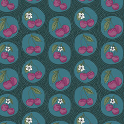 Dotted Cherries in Teal