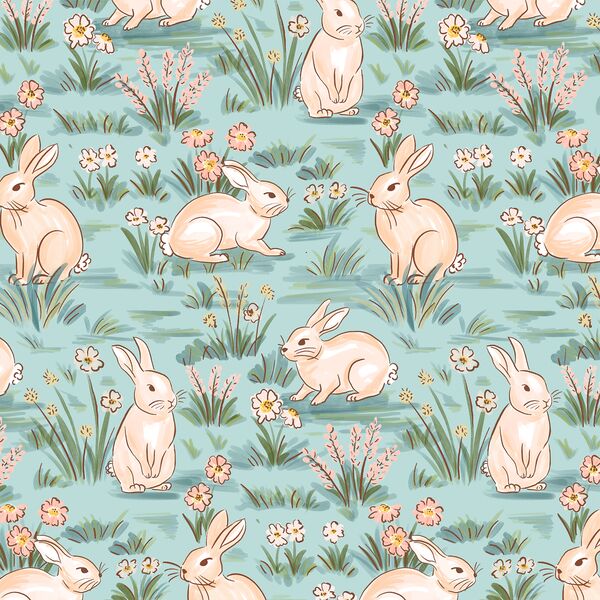 Bunny Burrows in Aqua Blue