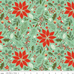 Christmas Floral in Green