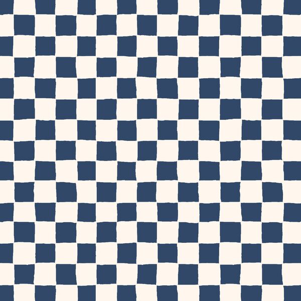 Painted Checker in Navy Blue