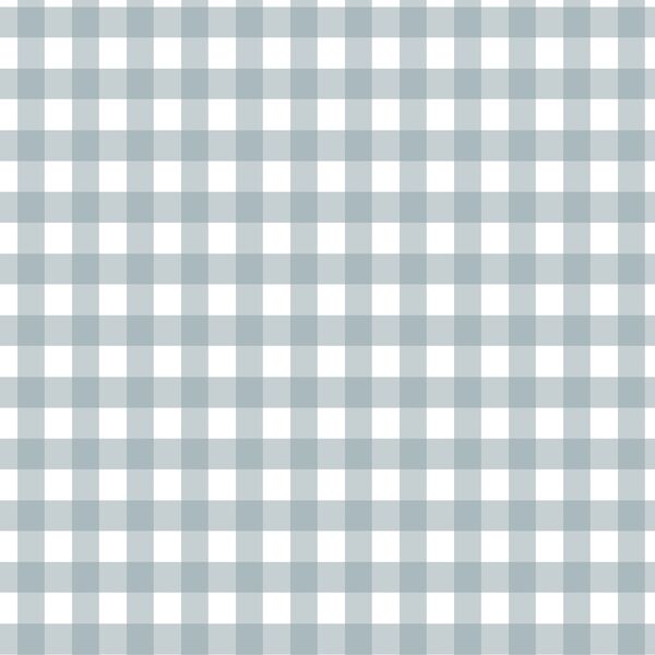 Winter Gingham in Dusty Blue on White