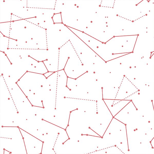 Star Charts in Dahlia on White