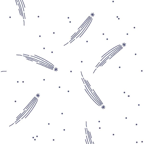 Meteor Shower in Indigo on White
