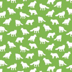 Little Fox Silhouette in Greenery