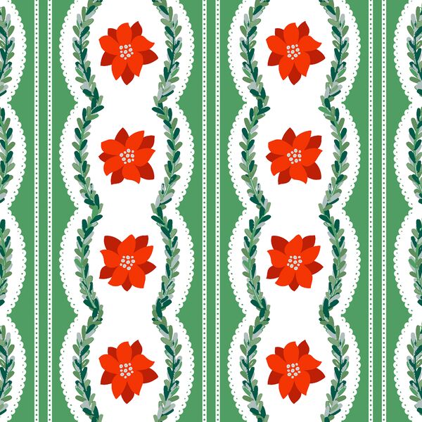 Holiday Ribbon in Wreath Green