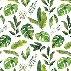Jungle Leaves in White