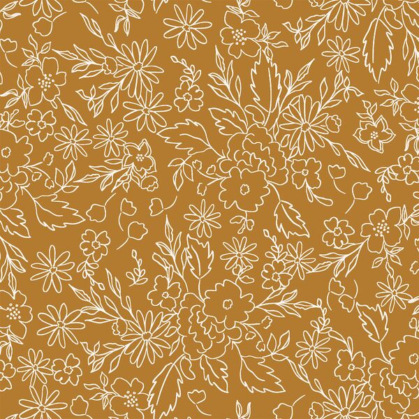 Floral Sketch in Amber