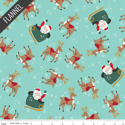 Reindeer Toss Flannel in Aqua