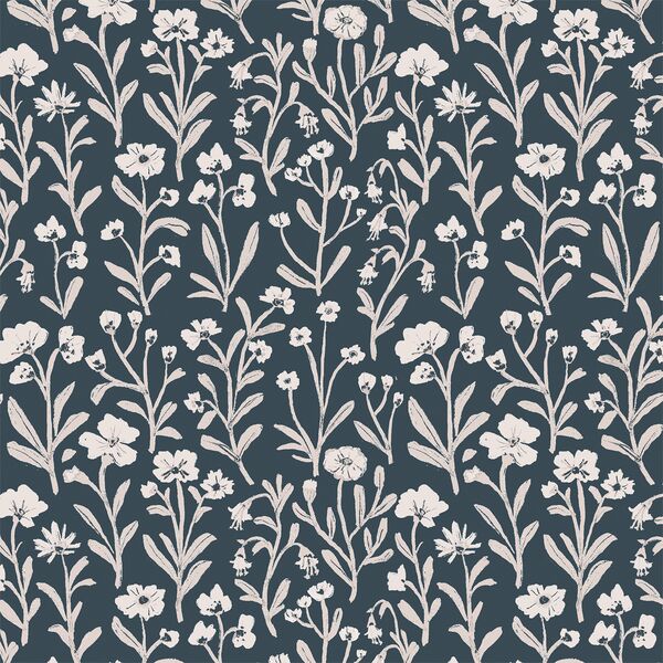 Wildflowers in Midnight Navy