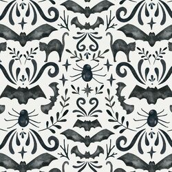 Spooky Damask in Black Cat