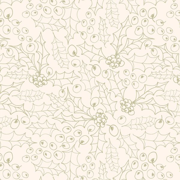 Holly Sketch in Soft Vine on Cloud