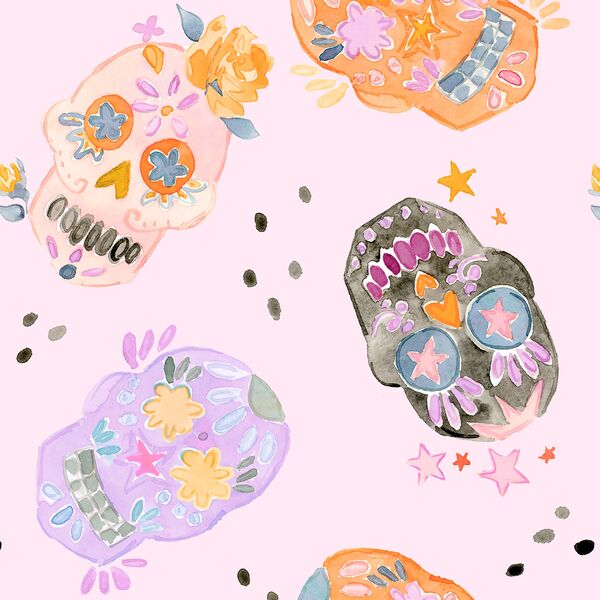 Large Sugar Skulls in Pink Cloud