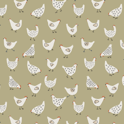Farm Chickens in Green