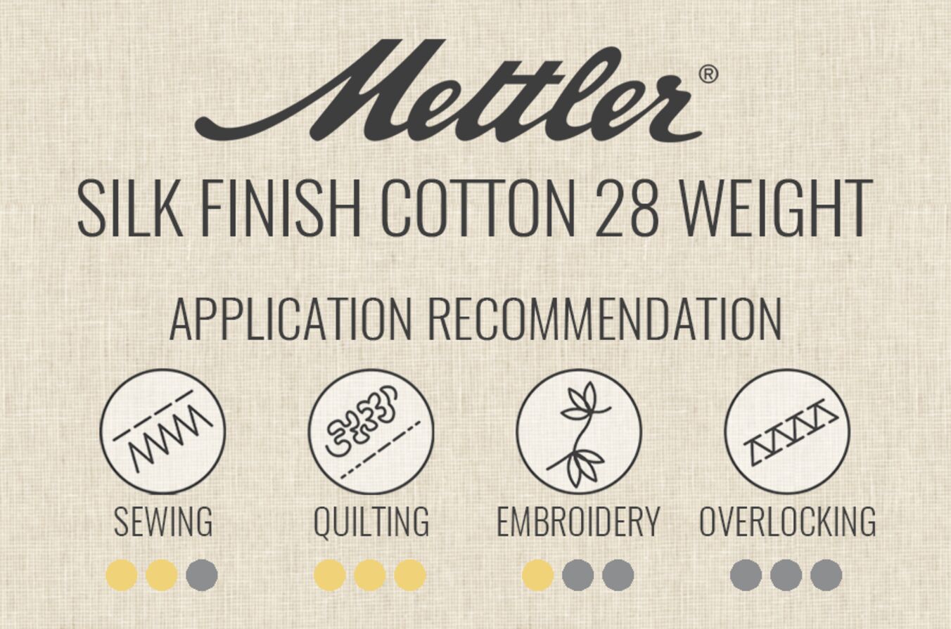 Mettler Silk-Finish Cotton 28wt #9128 Thread | Hawthorne Supply Co