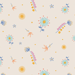 Floral Threads in Soft Sky