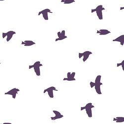 Flock Silhouette in Aubergine on White