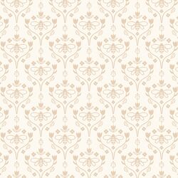 Vine Damask in Oak on Cream