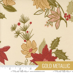 Festive Florals in Eggshell Metallic