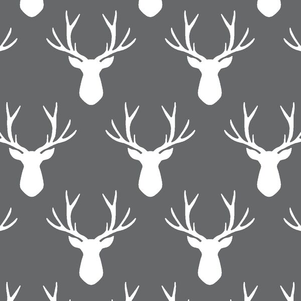 Stag Silhouette in Charcoal
