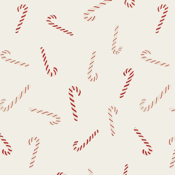 Tossed Candy Canes in Christmas Red
