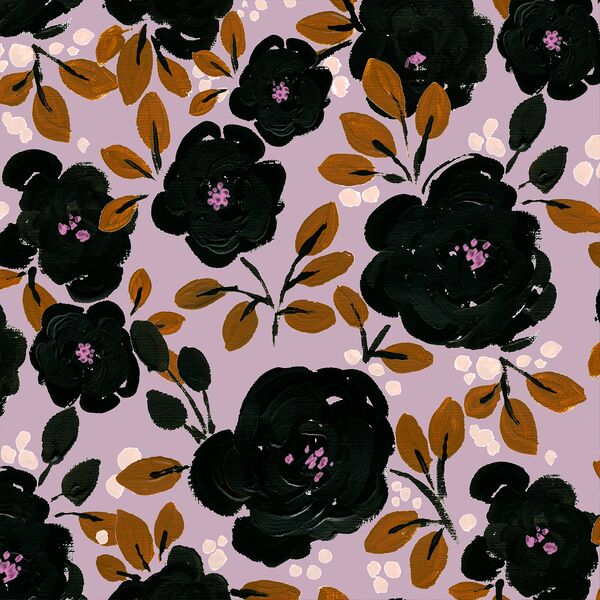 Large Midnight Roses in Vintage Lilac