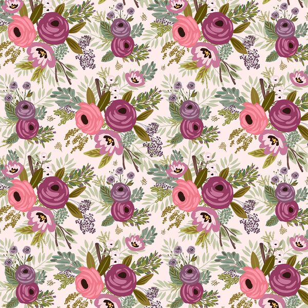 Lush Gardens in Pale Pink
