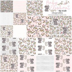 Baby Elephant Fat Quarter Bundle Big Scale