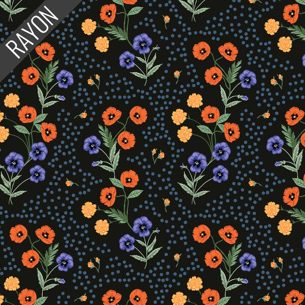 Poppy Rayon in Black