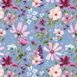 Blooming Field in Cornflower Blue