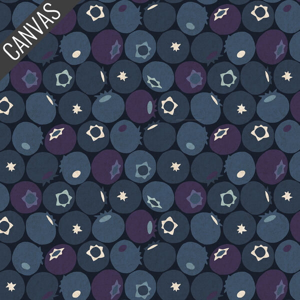 Blueberry Canvas in Blue Dusk Unbleached