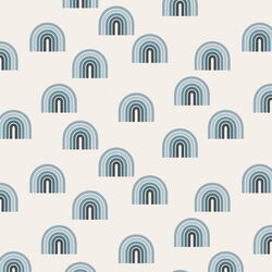 Small Retro Rainbows in Blue