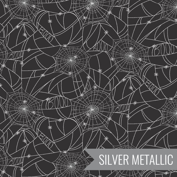 Spider Webs in Black Metallic