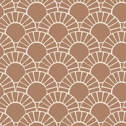 Large Mosaic Sun Tile in Maple Brown