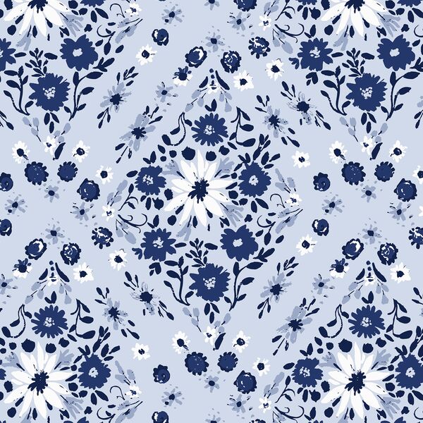 Diamond Floral in Bluebell