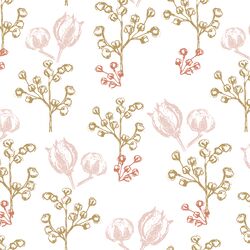 Large Woodland Botanicals in Muted Blush