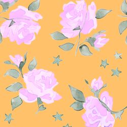 Large Roses in Orange Soda